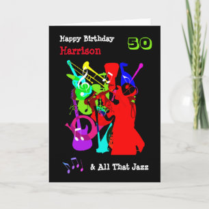 Carte Musique colorée Thème Joyeux Anniversaire Personna