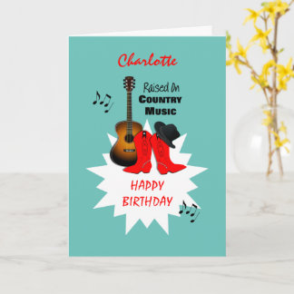 Carte Musique country Personnalisée Joyeux Anniversaire