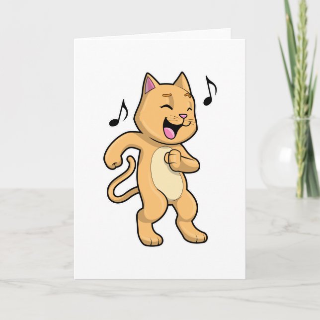 Carte Musique de chat Danse (Devant)