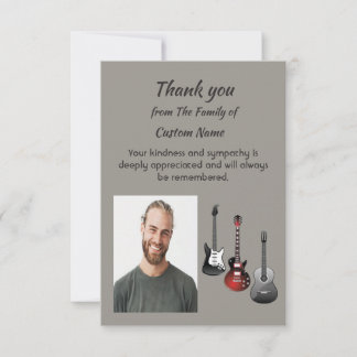 Carte Musique de guitare de sympathie Merci