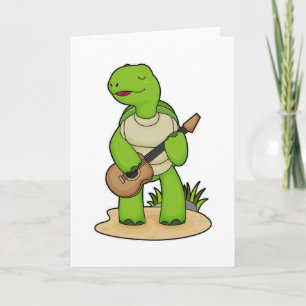 Carte Musique de guitare musicienne de tortue