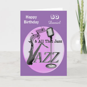 Carte Musique de Jazz personnalisée Thème Joyeux anniver