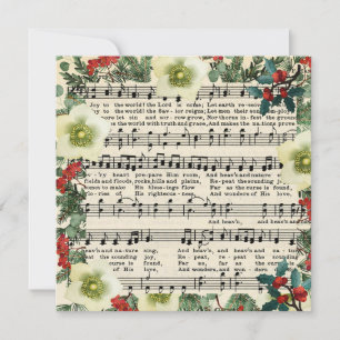 Carte Musique de Noël, Joie au Monde,