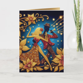 Carte Musique et danse Gold Christmas
