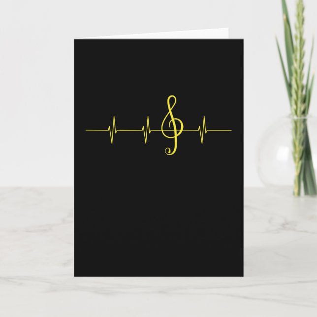 Carte Musique Heartbeat Pulse Musician Clef (Devant)