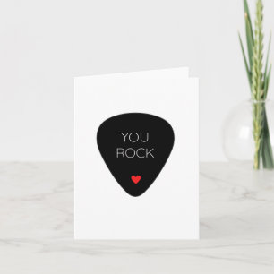 Carte Musique mignonne d'anniversaire 'You Rock' pun gui
