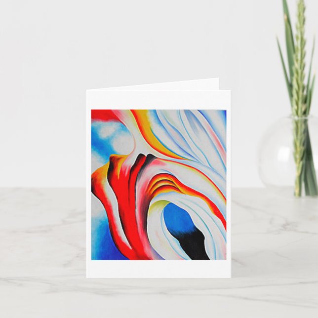 Carte Musique rose et bleu, Georgia O'Keeffe, Art (Devant)