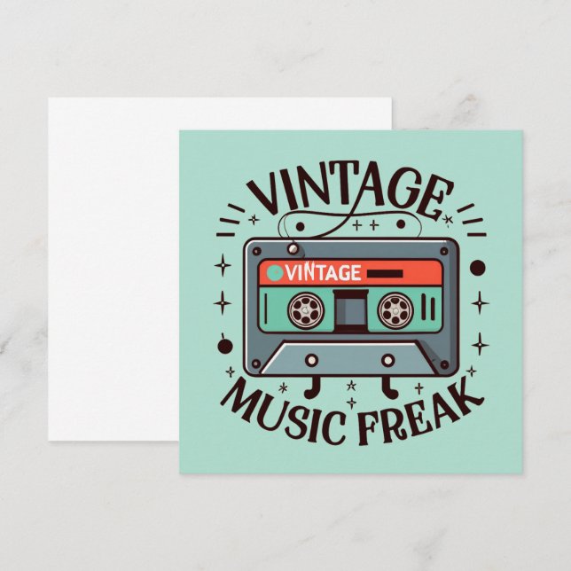 Carte Musique vintage Freak (Devant / Derrière)