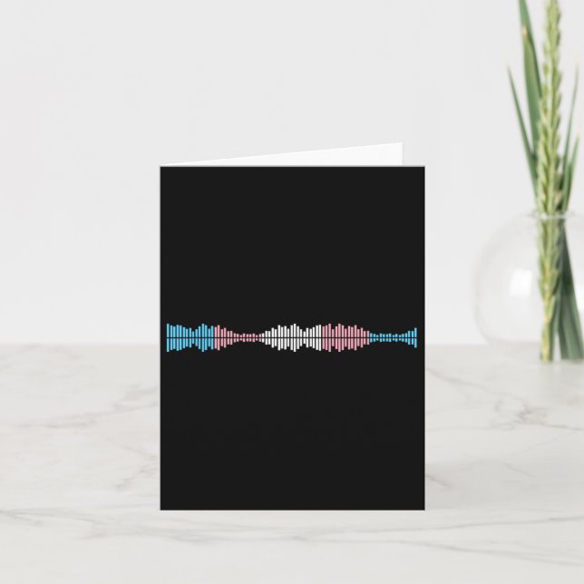 Carte Musique Waves Subtil Trans Pride drapeau Transgenr (Devant)