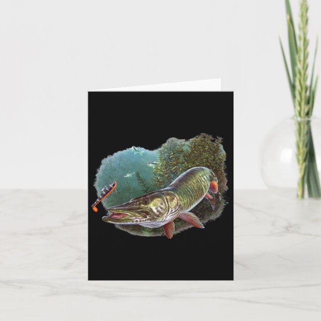 Carte Muskie Hunter Musky Fishman Pêche à la mouche leur (Devant)