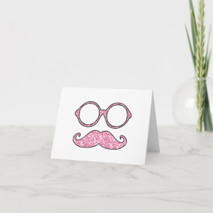 CARTE MUSTACHE ET VERRES AMUSANTS, PARTIES SCINTILLANT R