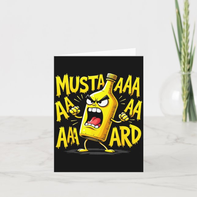 Carte Mustard Bottle Scream Funny Condiment Rap Humor  (Devant)