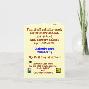 Carte My first day at school - Rhyme note