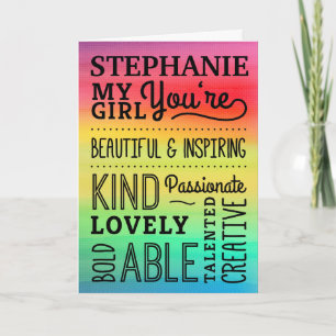Carte My Girl Birthday - Compliments colorés