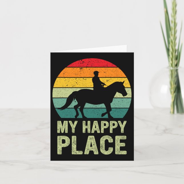 Carte My Happy Place Horse Lover Horseback Riding Equest (Devant)