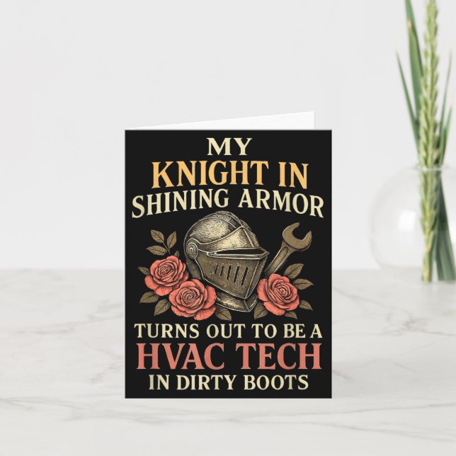 Carte My Knight In Shining Funny Hvac Tech Wife Women Gi (Devant)