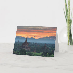 Carte Myanmar, lever du soleil de Bagan
