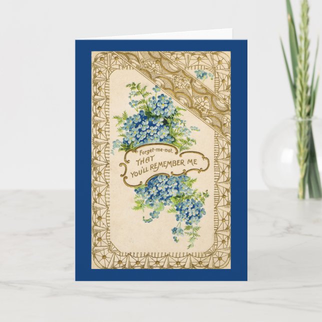 Carte Myosotis vintage (Devant)
