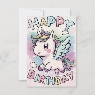 Carte Mystical Dreamy Unicorn Anniversaire