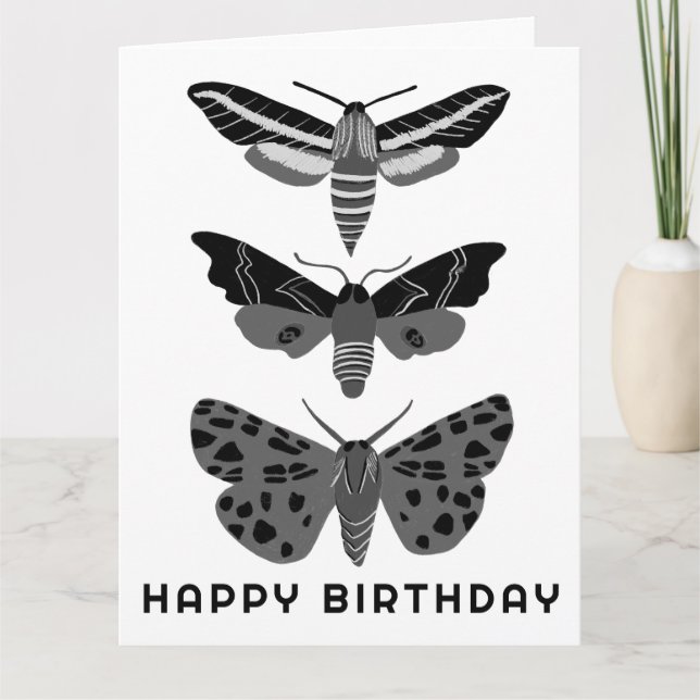 Carte Mystical Magical Moths Black White JEUX ANNIVERSAI (Devant)
