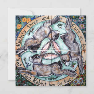 Carte Mystique Trois lapins Hares Oreilles 4 Saisons Vid