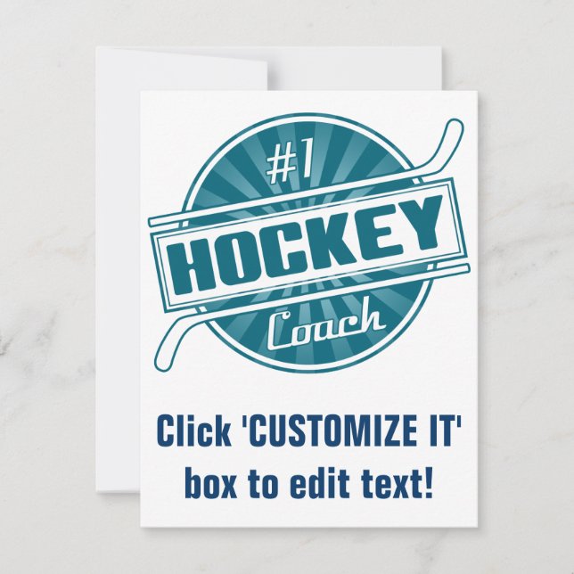 Carte N° 1 entraîneur de hockey (bleu) (Devant)