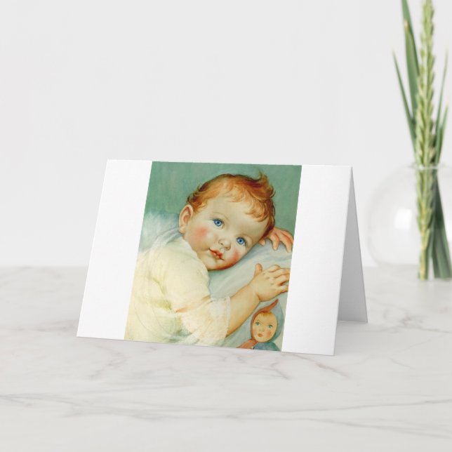 Carte Naissance/anniversaire du bébé garçon (Devant)