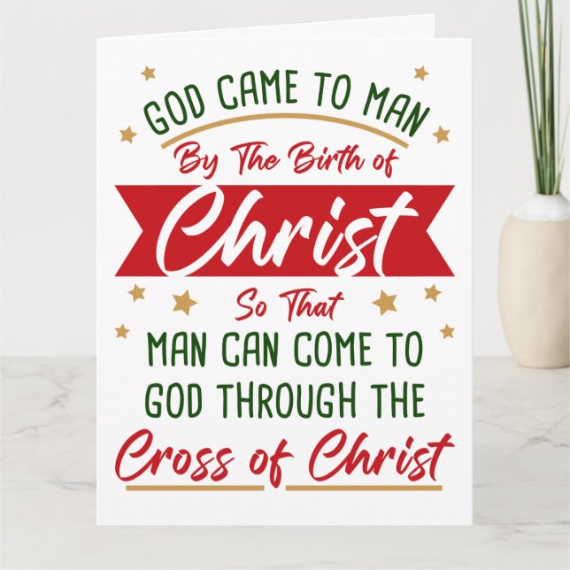 Carte Naissance et Croix de Jésus-Christ Noël Foi (Devant)