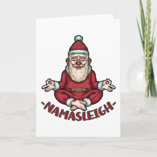 Carte Namasleigh Funny Santa Claus Yoga Méditer les Noël