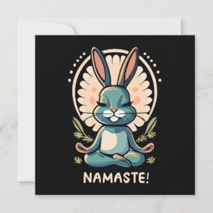 Carte namaste bunny yoga méditation lapin