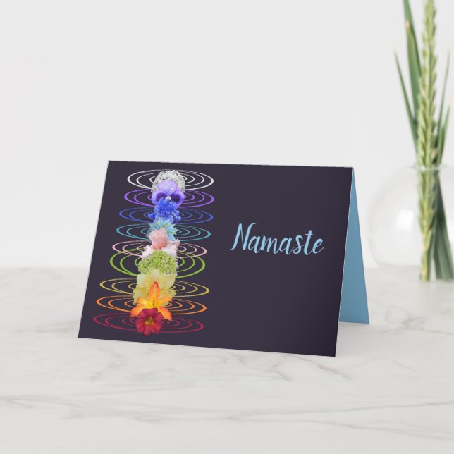 Carte Namaste Citation Merci Chakra Fleur Spirituelle (Devant)