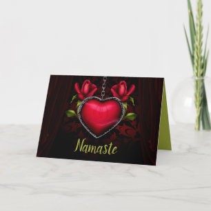 Carte Namaste Citation Merci Coeur romantique gothique