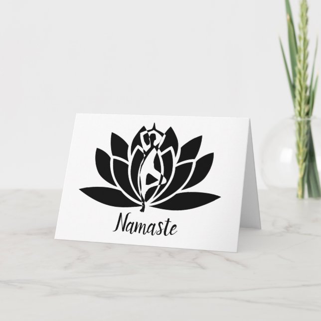 Carte Namaste Citation Merci Yoga Lotus (Devant)