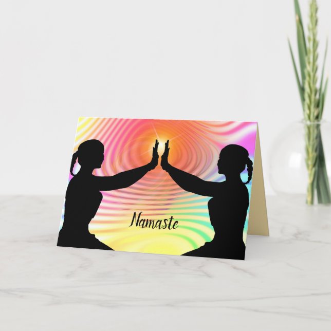 Carte Namaste Citation Merci Yoga Méditation Amis (Devant)
