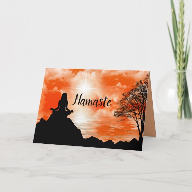 Carte Namaste Citation Merci Yoga Méditation Zen (Devant)