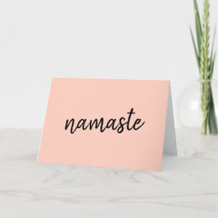 Carte Namaste  Méditation de yoga moderne rose de paix
