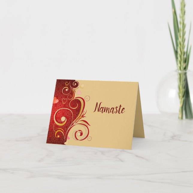 Carte Namaste Merci Romantique Zen Yoga Zen (Devant)