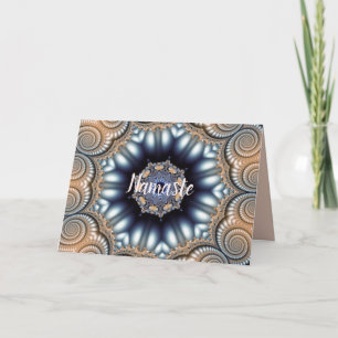 Carte Namaste Quote Merci élégant Mandala Gold Blue