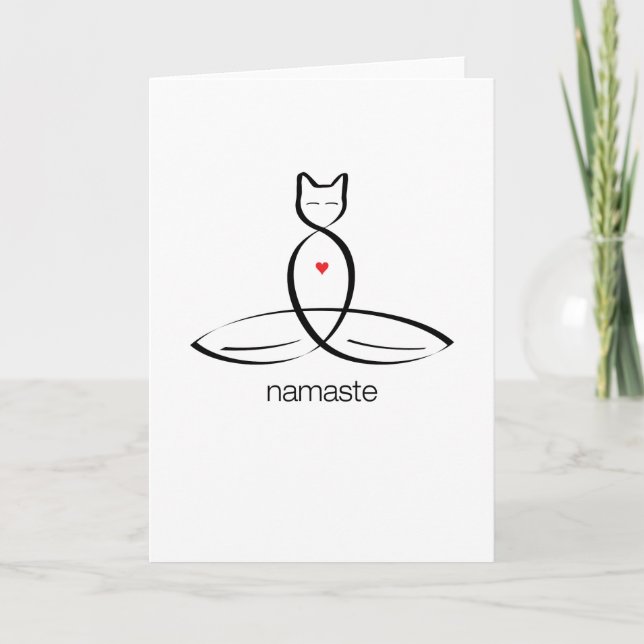 Carte Namaste - Texte de style régulier. (Devant)