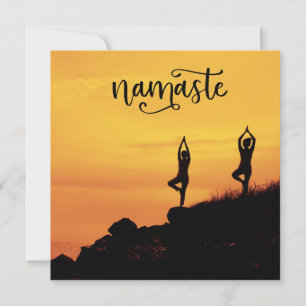 Carte Namaste Woman Méditation Spirituelle Moderne Yoga