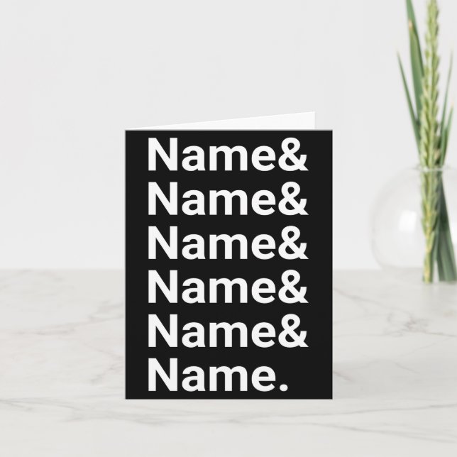 Carte Name List Funny Women Men D Text  (Devant)