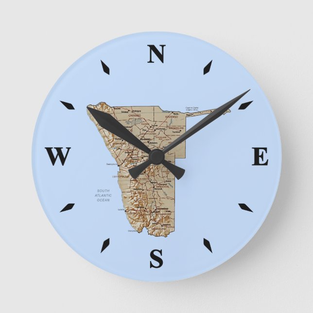 Carte Namibie Horloge (Recto)