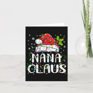 Carte Nana Claus Noël Père Noël Famille jumelée chapeau 