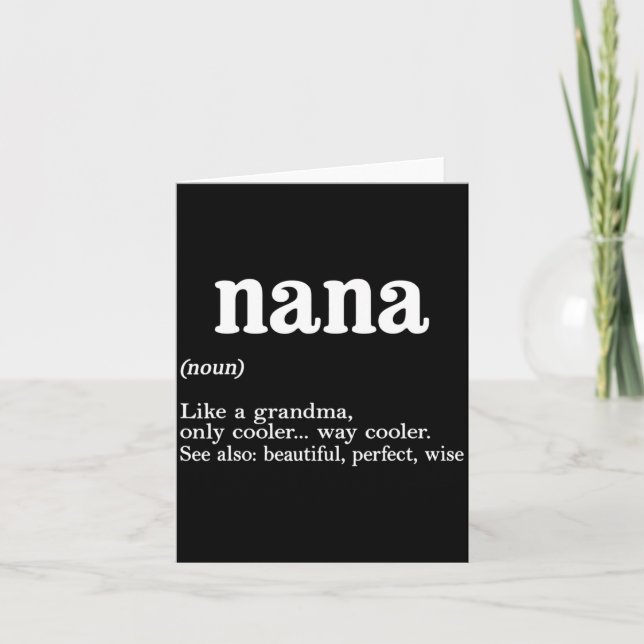 Carte Nana Definition Funny Mom Mothers Day  (Devant)