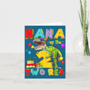 Carte Nana des deux rex garçon 2ème anniversaire dinosau