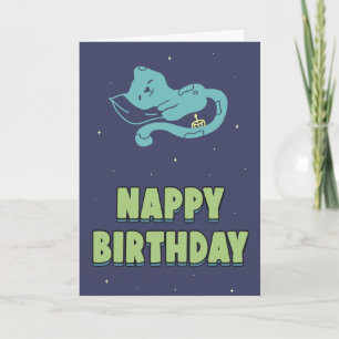 Carte Nappy anniversaire, drôle chaton mignon dormir