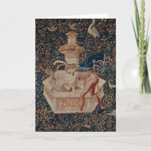 Carte Narcisse au Puits, Tapisserie Médiévale