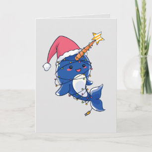 Carte Narwhale de Noël