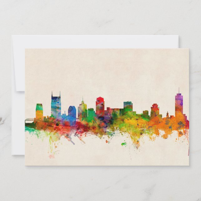 Carte Nashville Tennessee Skyline Cityscape (Devant)