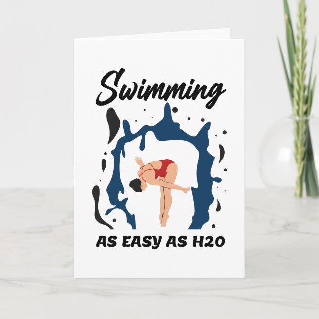 Carte Natation aussi facile que H2O - Amusante conceptio (Devant)